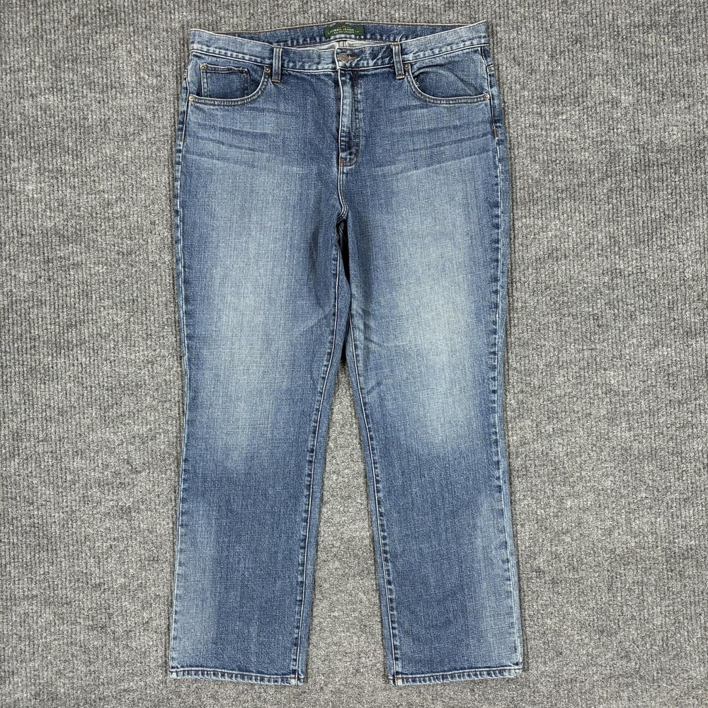 Lauren Jeans Co Ralph Lauren Jeans Womens Size 37" Waist Blue Straight High Rise